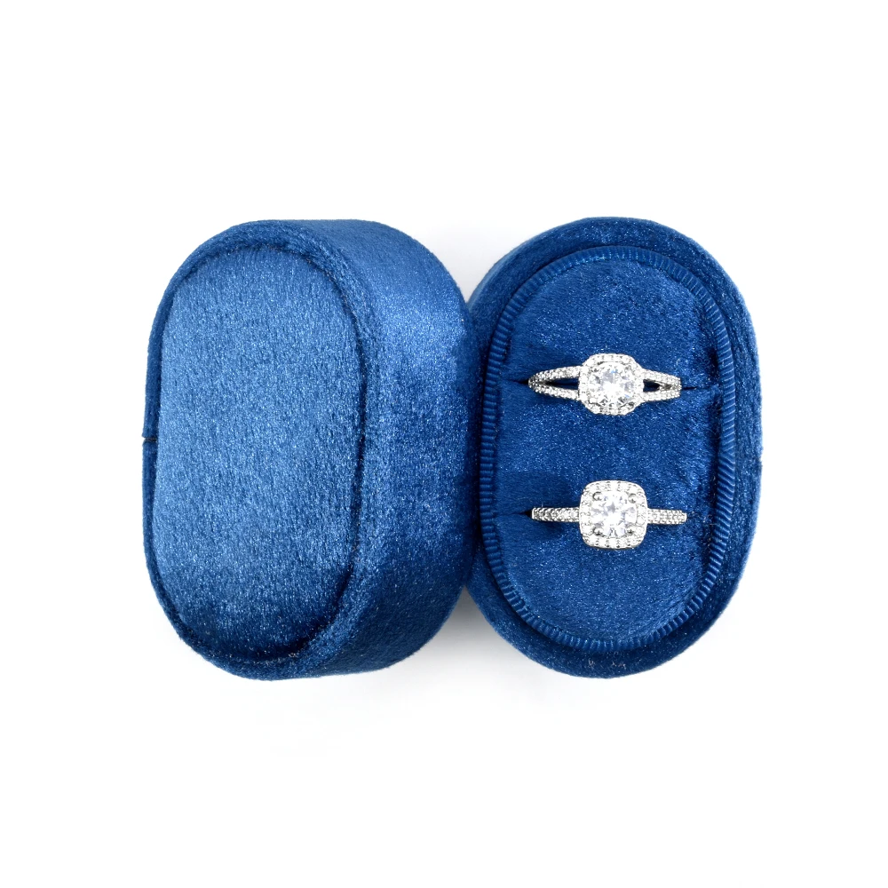 

Mini Velvet Jewelry Box Portable Travel Capsule Shape Ring Storage Display Box Ring Case Free Custom Logo