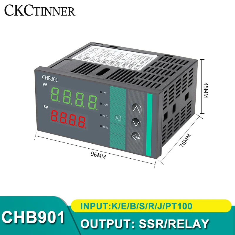 Dual Output SSR+Relay CHB402 CHB702 CHB902 Thermostat Digital Display Intelligent Universal Input Temperature Controller 220V