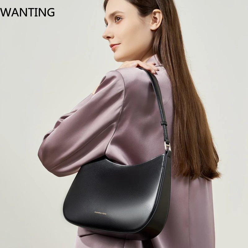 

Genuine Leather Women's Handbag 2025 New High-quality Cowhide Shoulder Bag French Style Designer Luxury Bags Fashion Women Bag