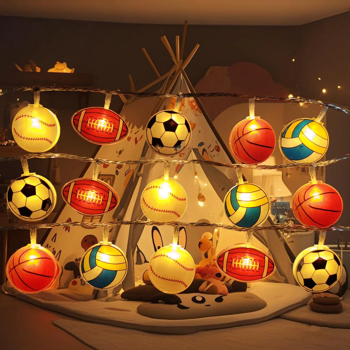 Led الاكريليك الكرة الإضاءة سلسلة غرفة الأطفال الديكور جو الحفلات الدعائم الخفيفة