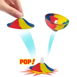 Borracha Anti-Stress Bouncing Ball para crianças, Hip Hop Pops, Novel Fidget Brinquedos, Spinner, Bowl Spinning Top, Jumping Popper Toy