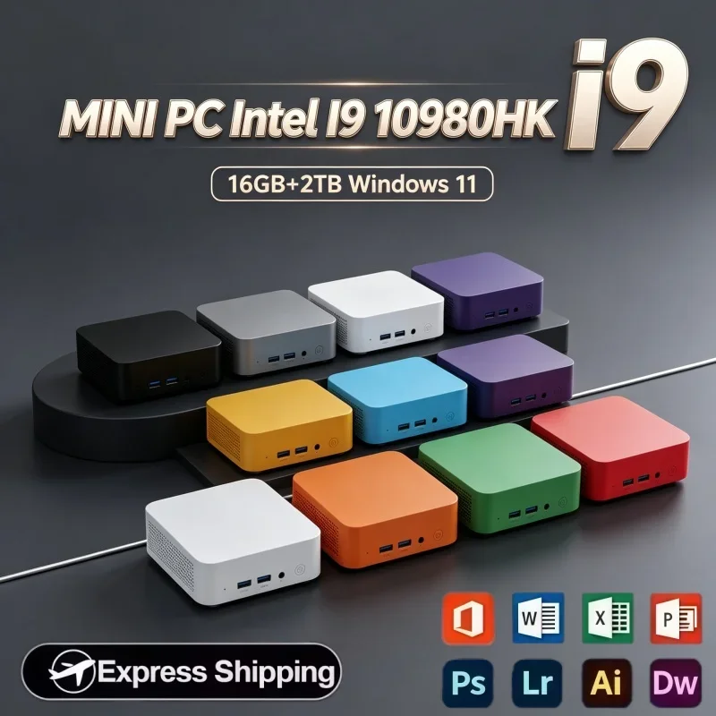 ポータブルミニpc-2026。intel-i9-10980hkプロセッサー、16gb-ram、2tb-ssd、windows-11、4k、wi-fi-6を搭載。日常の作業やエンターテイメントに最適な小型pc。