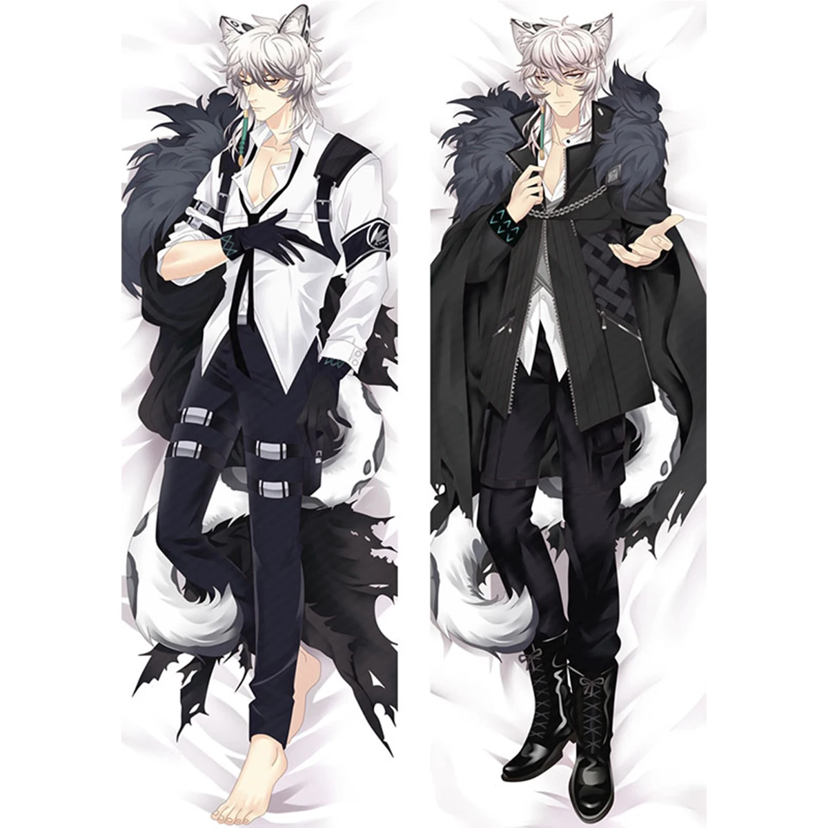 SilverAsh Large Dakimakura Cover Anime Male Long Life Size Equal Body Pillow Case Customized Printed Waifu Gift