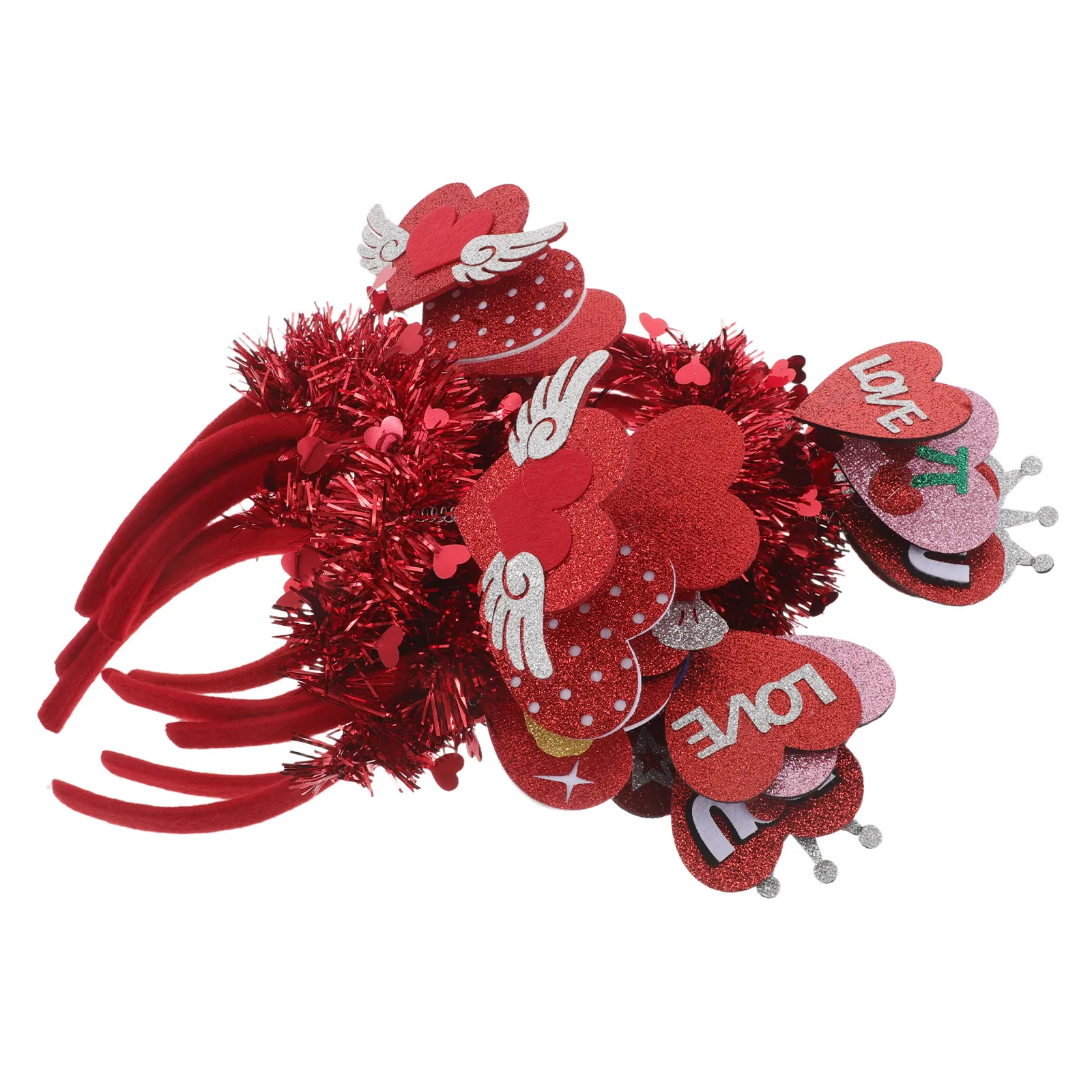 

12 шт. повязок на голову в форме сердца ко Дню святого Валентина, женские романтические украшения, декоративные повязки для волос для девочек, аксессуары для праздничных нарядов