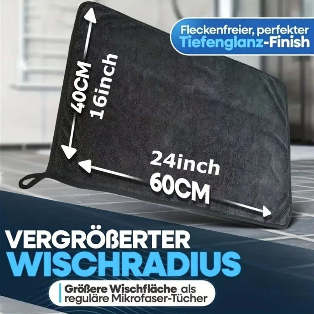 1pc Ultra-Absorbent Microfiber Cleaning Cloth - Soft, Durable & Quick-Dry Towel for Cars, Home, and Bathroom Use