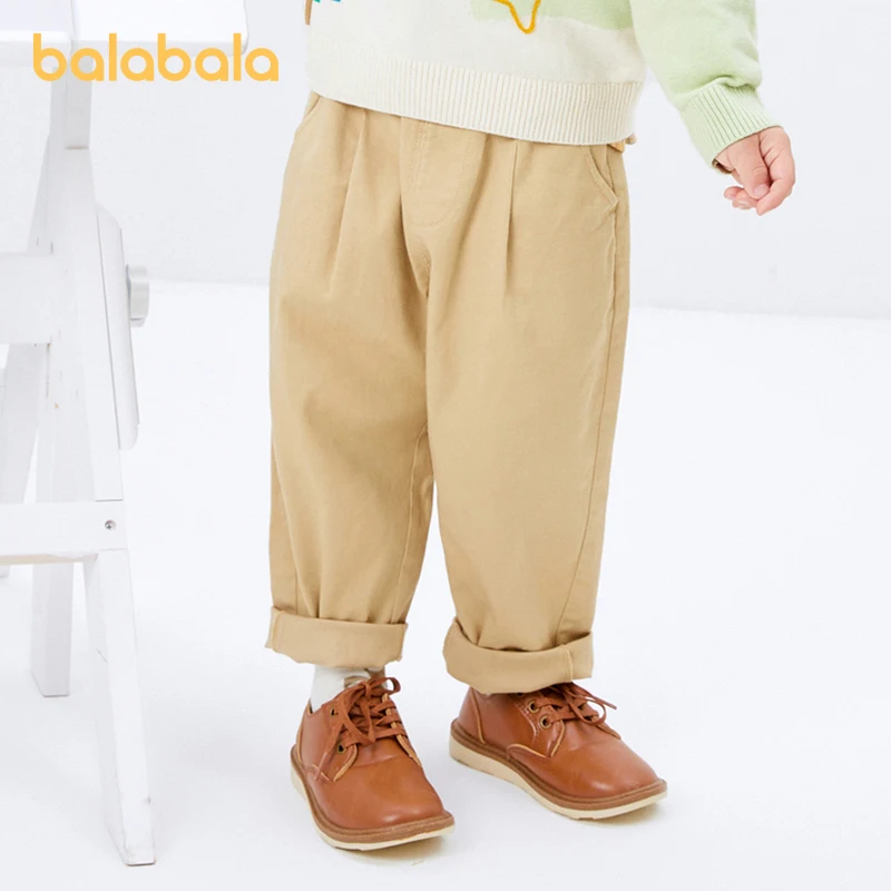 Balabala Toddler 2023 Boy Trousers Carrot Pants Trousers Autumn Simple Solid Color Sports Pants Trendy