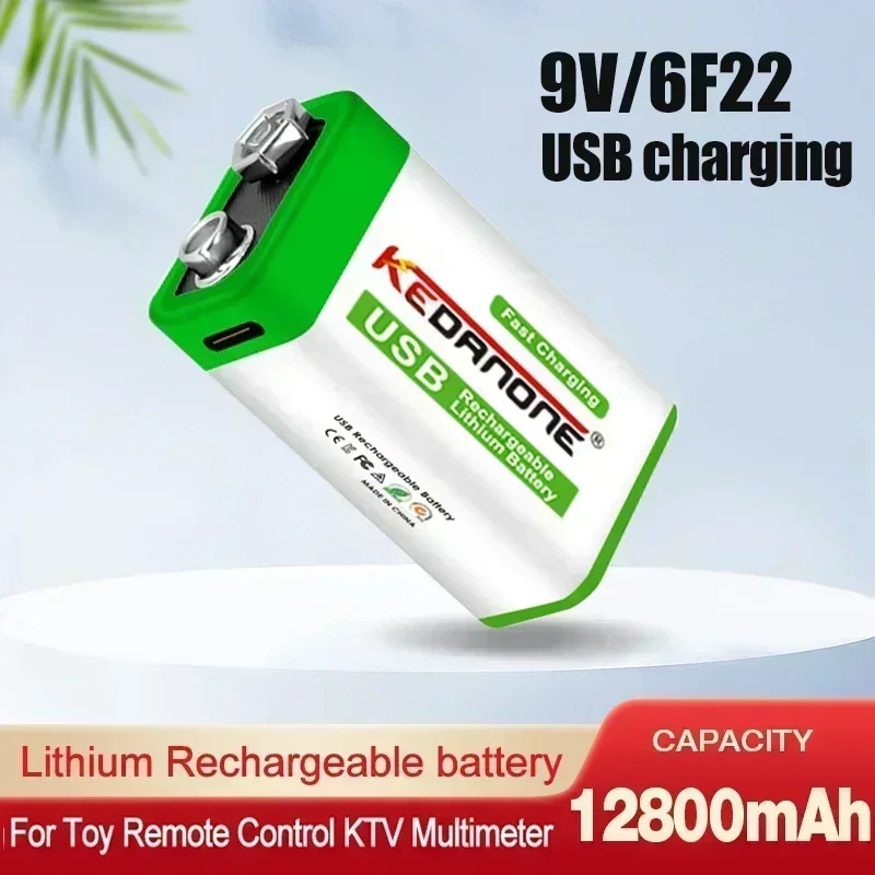 

NEW 12800mAh micro USB 9 Volt li-ion Rechargeable Battery 6F22 9V Li ion Lithium Battery for RC Helicopter Model Microphone Toy