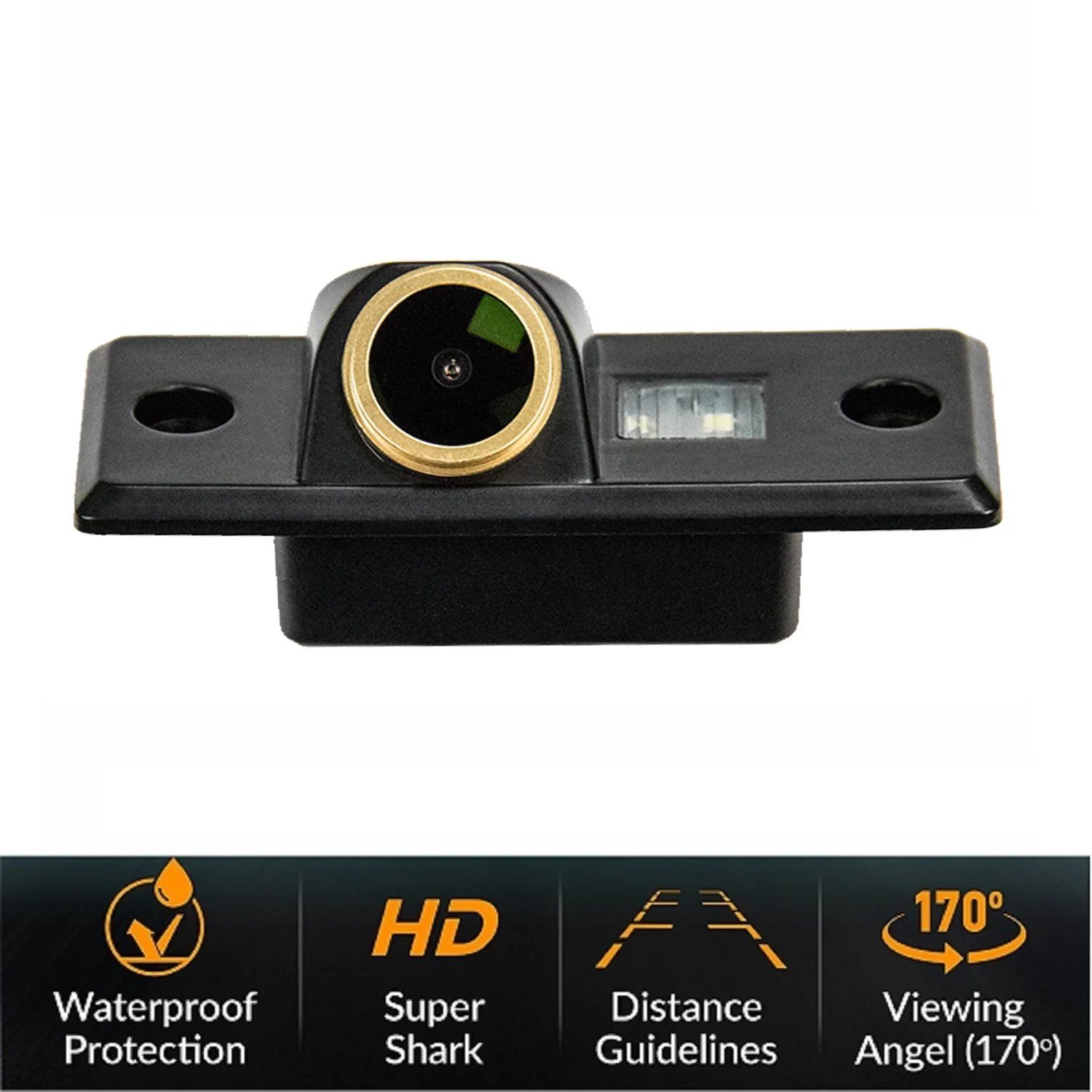 HD 1280*720p Rear View Golden Camera for Skoda Fabia Golf 4 Mk4 Bora Passat B5 MK5 Touareg Tiguan Polo,Night Vison Backup Camera