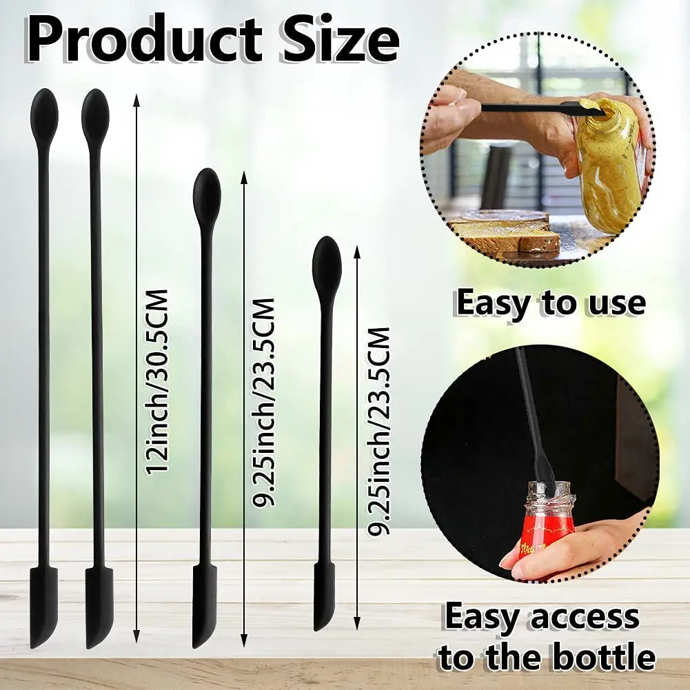 Mini Silicone Spatula Set, Double Head, Suitable for Thin Jar, Makeup, Butter, Cake, Cream, Jam, Scraper, Spatula, 3Pcs