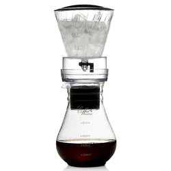 Water Drip Coffee Machine New Reusable Filter Tools Glass Espresso Coffee Dripper Pot Ice Cold Brew Coffee Maker BDH-04