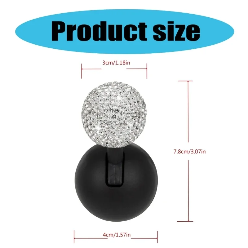 Car Interior Decorative Push Button Cover Diamonds Studded Car Engine Lever Sticker Vehicle Accessories