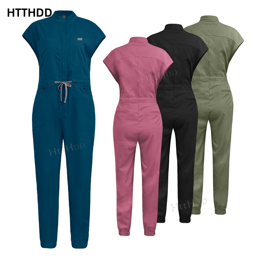 Nurse Uniforms Spandex Hospital Uniform Medical Scrubs Fashion Nursing Jumpsuits Wholesale Surgical Gown Women Lab Dentist Scrub