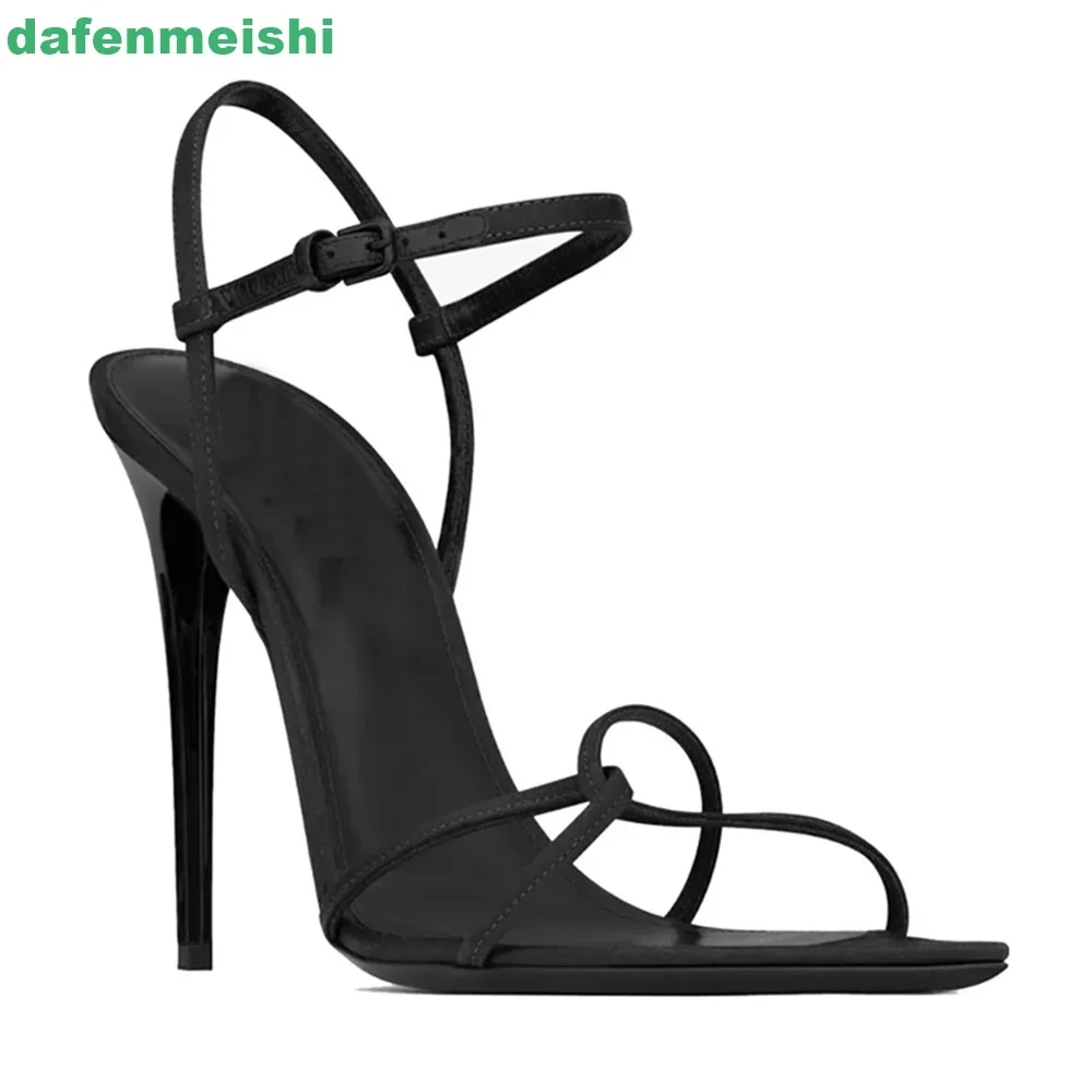 

Cross Thin Strap Ankle Strap Women Sandals 2025 Summer Open Toe Super High Heel Fashion Sandals Solid Elegant Stiletto Sandals