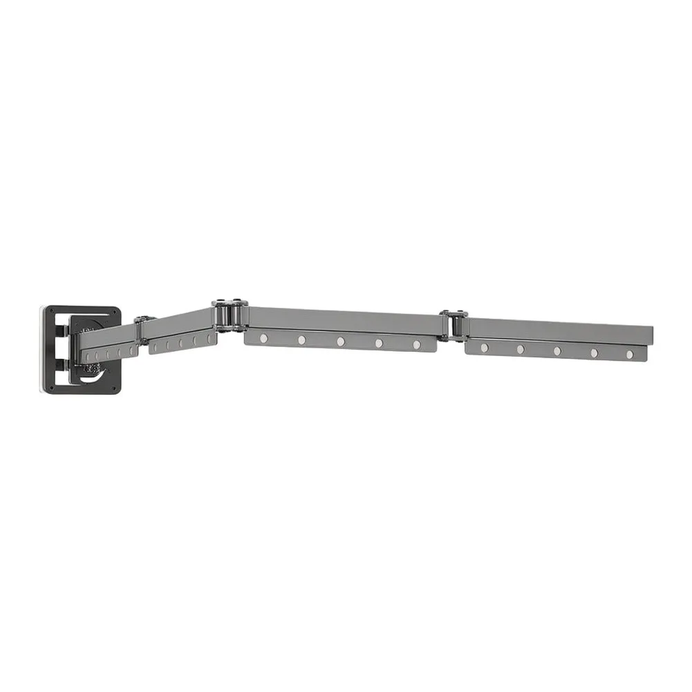 Wall Mount Folding Shower Curtain Rod for Bathrooms Adjustable 4-Fold Design Fits Shower Widths 40 to 51 Inches