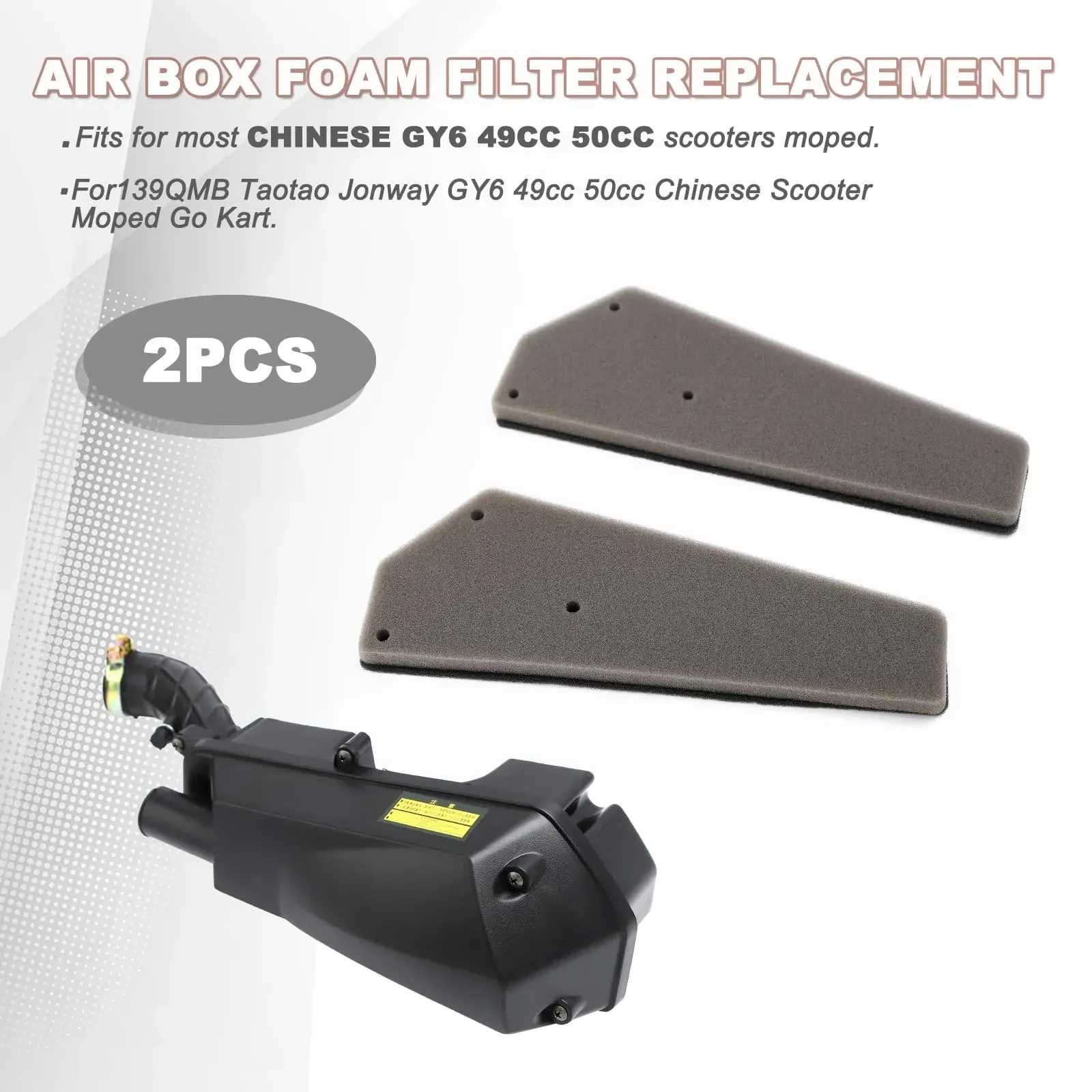 GY6 50cc Air Box Filter Assembly 37MM Air Intake Diameter Fit for Chinese GY6 139QMA 139QMB Engine,Taotao 50ATM Parts…