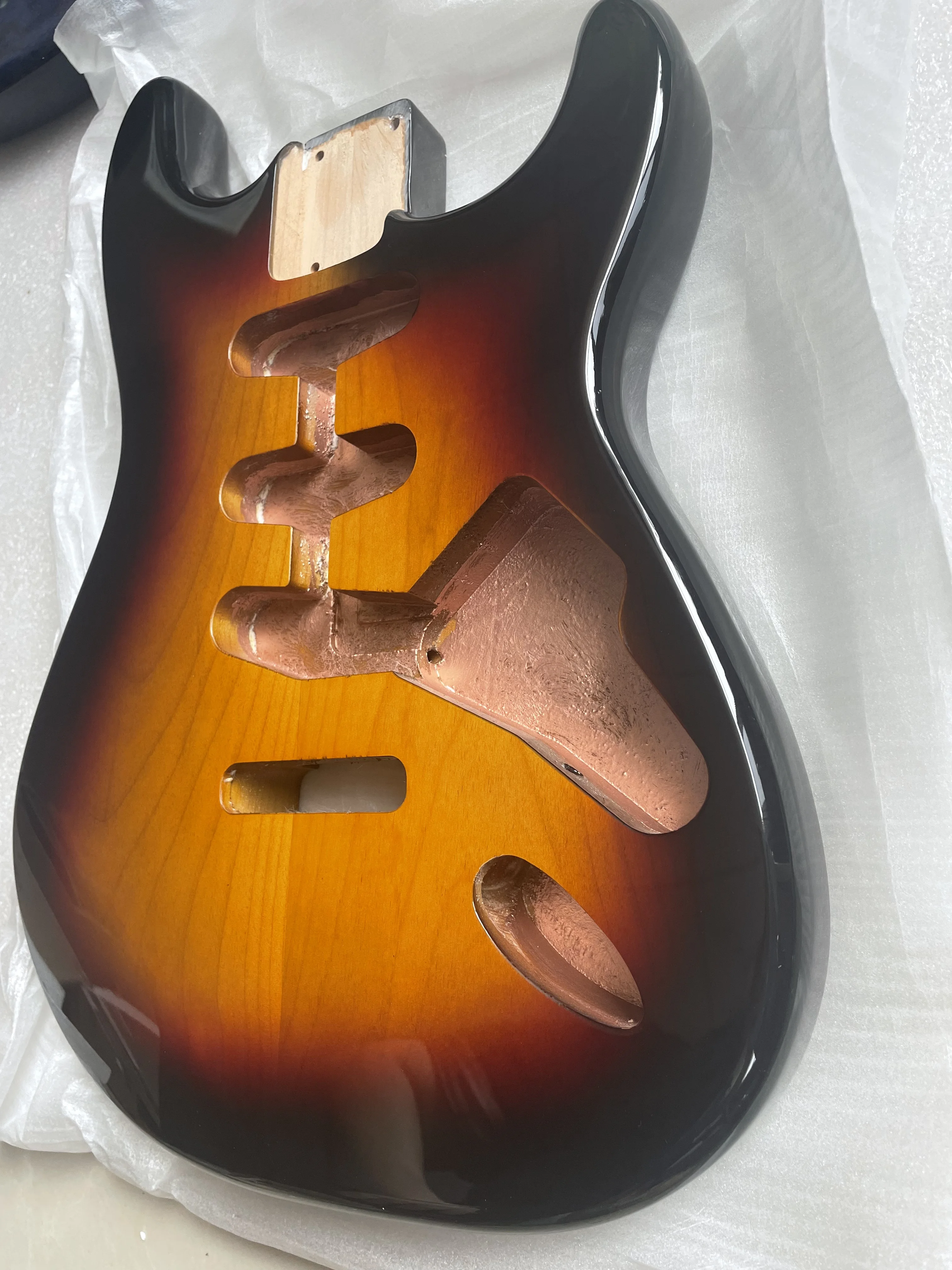 Vintage Sunset Alder Wood Guitar Body,2-1 Piece Unfinished High Gloss Finished for SSS Guitar Kits, Building Parts, High Quality