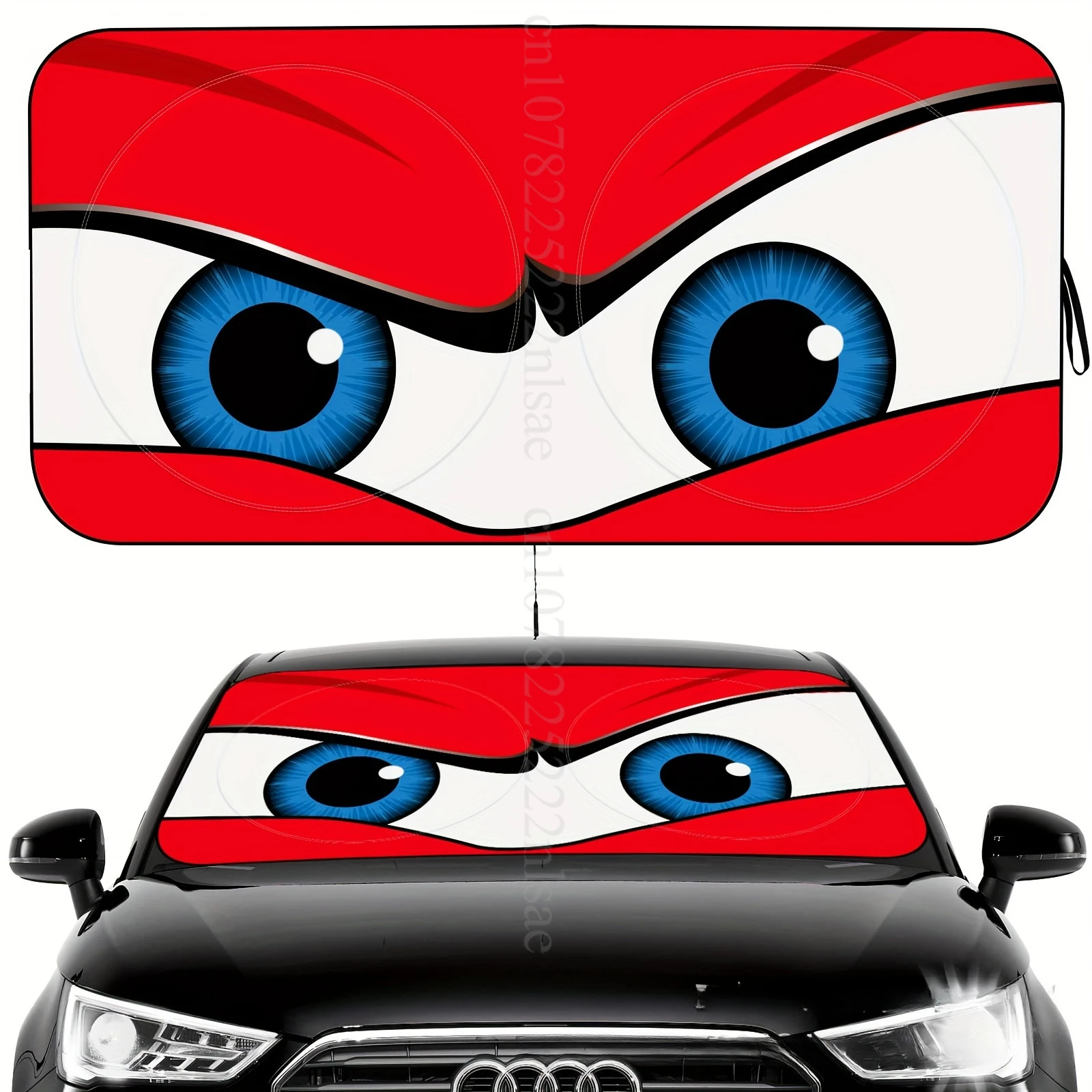 

Windshield Sunshade for Tesla Model 3/Y Car Sun Shade Funny Cartoon Eyes Sun Protector Accessories Tesla Model 3/Y Black Eyes