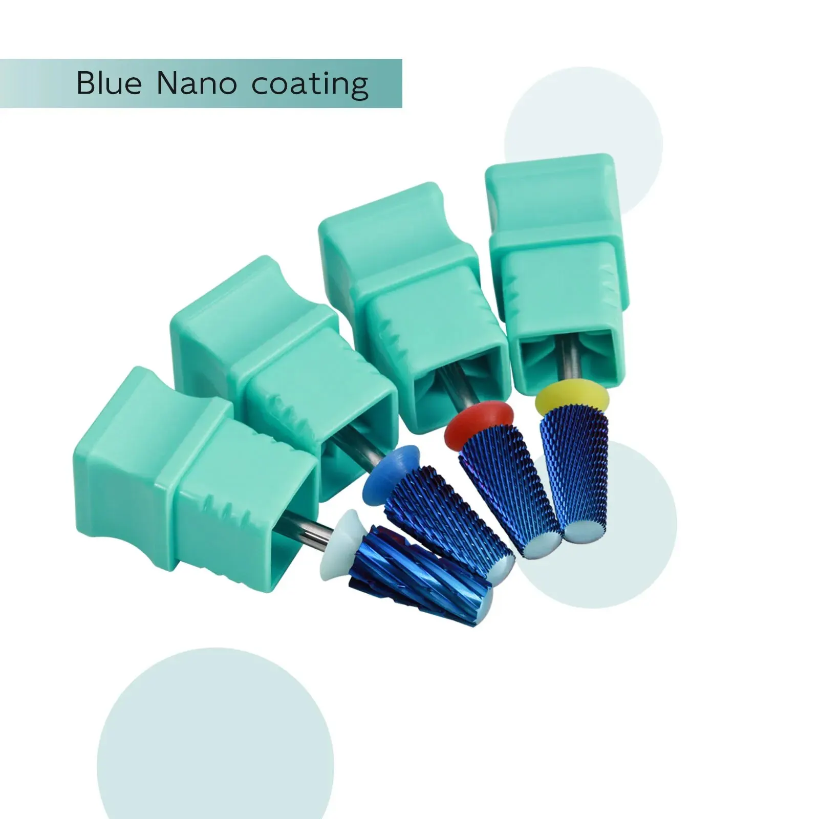 HYTOOS Blue Nano Safety Tapered Nail Drill Bits 3/32 Rounded Carbide Drill Bits for Nails Electric Drills File Removal Acrylic