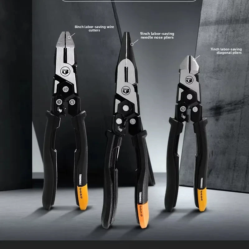 TB-H3 TOUGHBUILT Multi-function Pliers Set, Cr-V Steel Long Nose Diagonal Cutter with Return Spring for Electrical Work