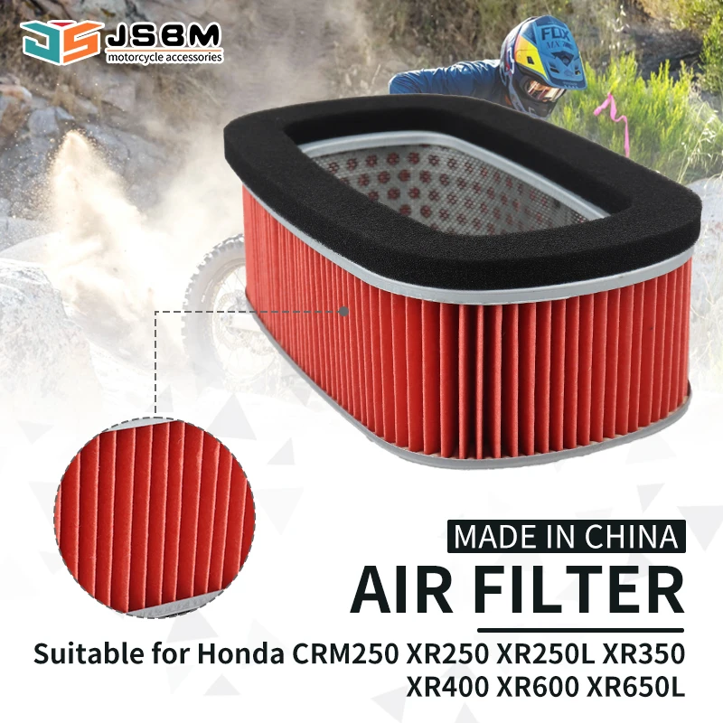 JSBM Motorcycle Air Filter Intake Cleaner For HONDA CRM250 XR250 Baja XR250L XR350 XR400 XR440 XR600 XR650L RR RG RH RJ RK RS RT