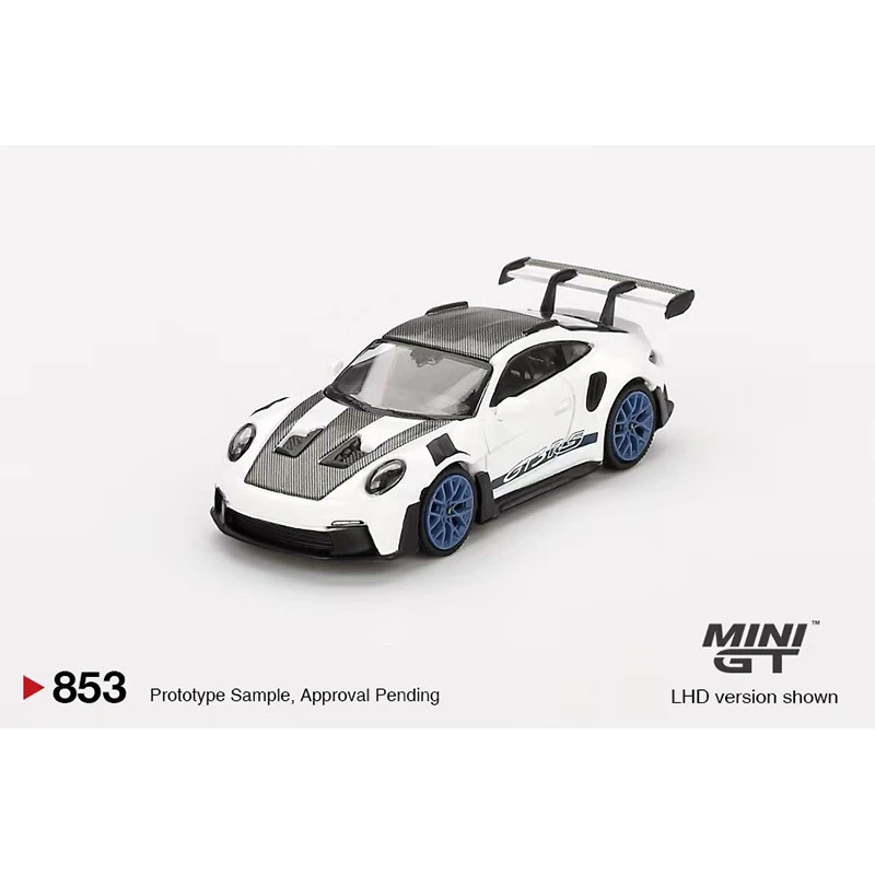 PreSale MINIGT 853 1:64 992 GT3RS Weissach Package White Blue Diecast Diorama Model Collection Miniature Toys