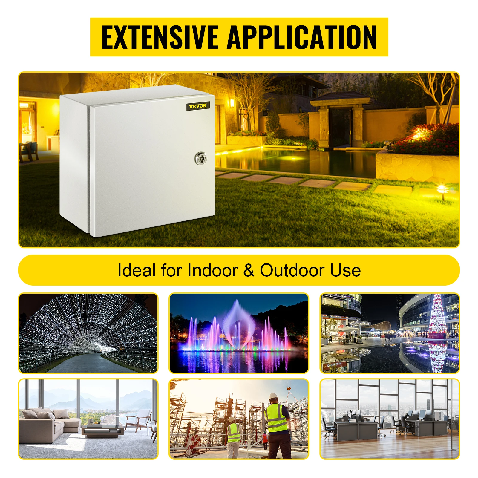 Custodia in acciaio NEMA, scatola elettrica in acciaio NEMA 4X 12 X 6 pollici, IP66 impermeabile e antipolvere, elettrica per interni ed esterni