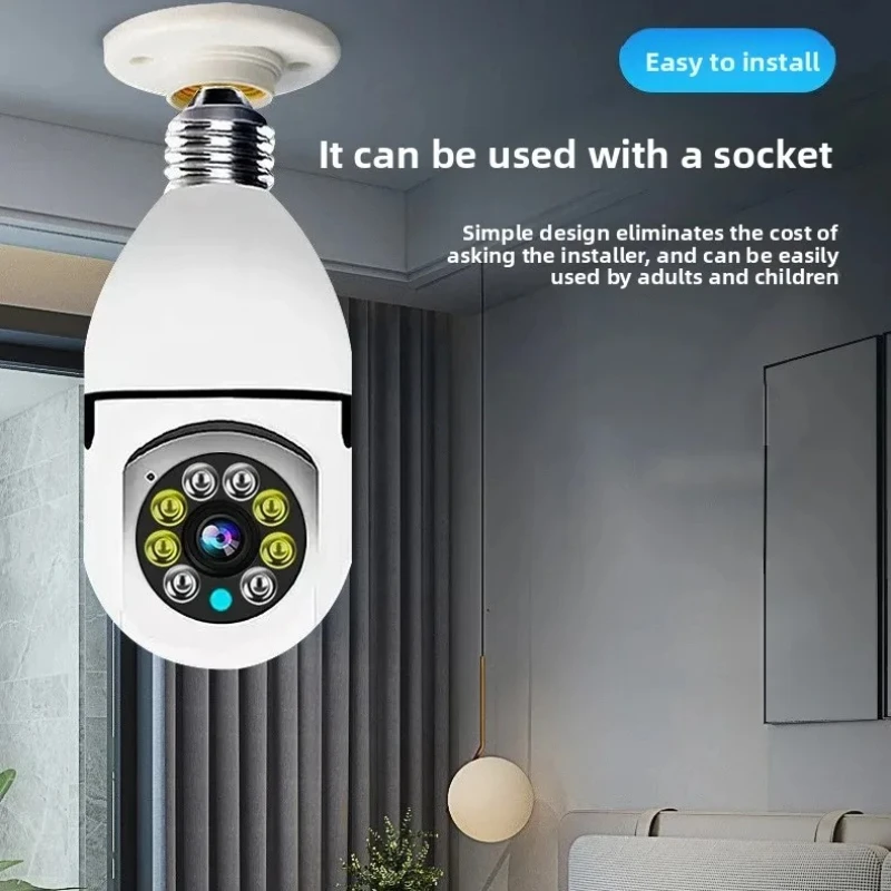 

Wireless Indoor Bulb Camera Remote Mobile Phone Monitoring Security Surveillance Network Camera Home Safety Protect with TF Card