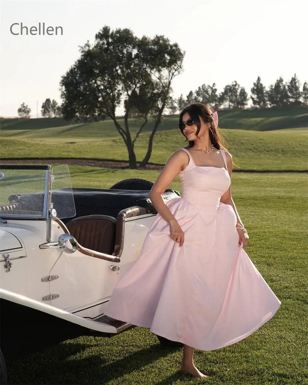 

Платья для выпускного вечера трапециевидной формы с квадратным воротником по индивидуальному заказу, розовые простые вечерние платья без рукавов на молнии, платья de festa 2025