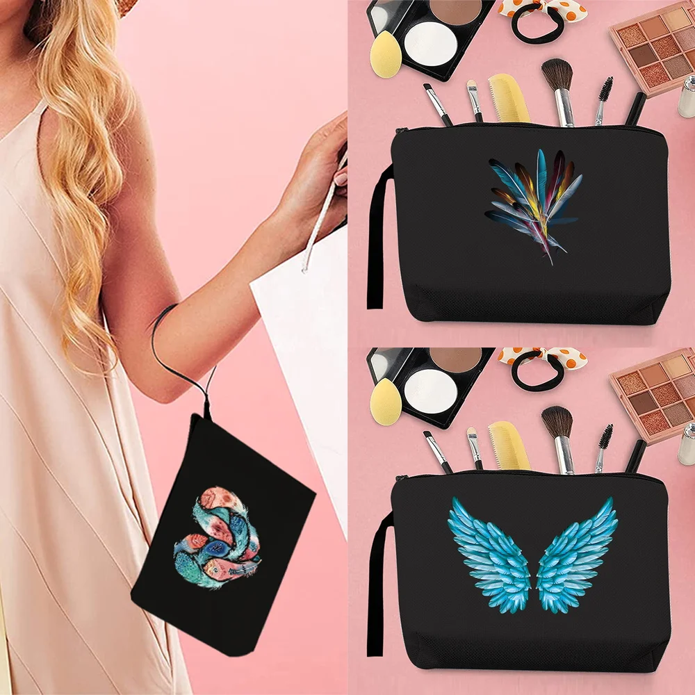 Women Organizer Makeup Bag Toiletries Canvas Zipper Storage Pack Travel Wash Cosmetic Pouch Purse Luggage Bags Pencil Case