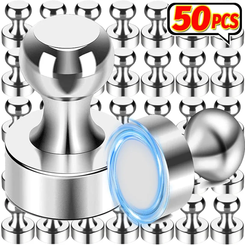 1/50PCS Strong Neodymium Magnetic Pushpins Sucker Thumbtack Magnet Push Pins Whiteboard Fefrigerator Magnets for Office School