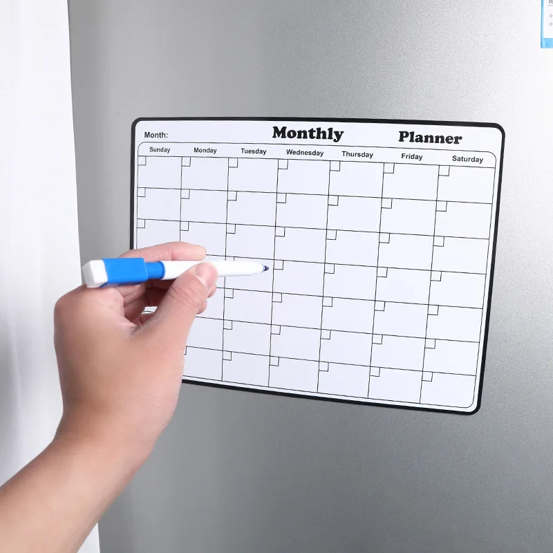 1Pcs Refrigerator Sticker Message Board Magnetic Refrigerator Sticker PVC Creative Writing Board Used To Make Note Week Schedule