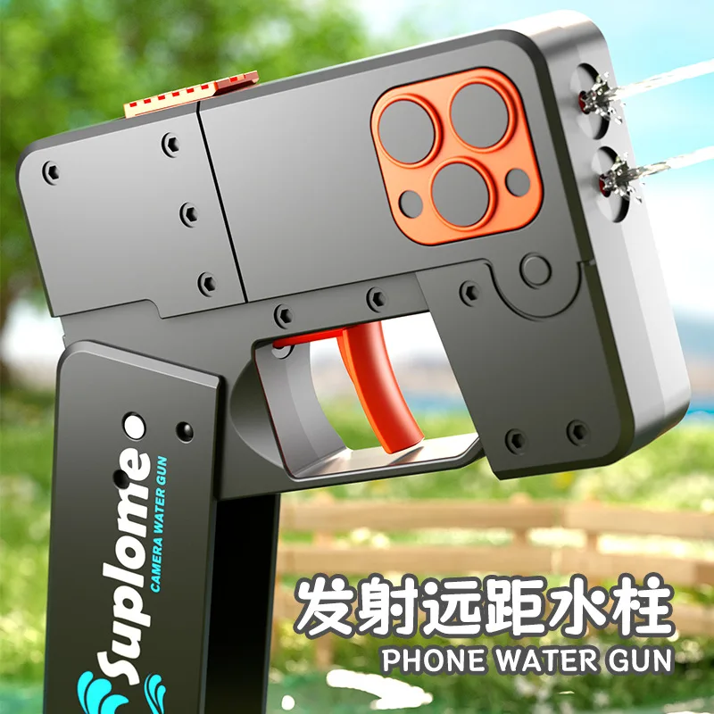 Children's manual press water gun toy, apple transformation model, long-range water gun, creative Children's Day gift for boys