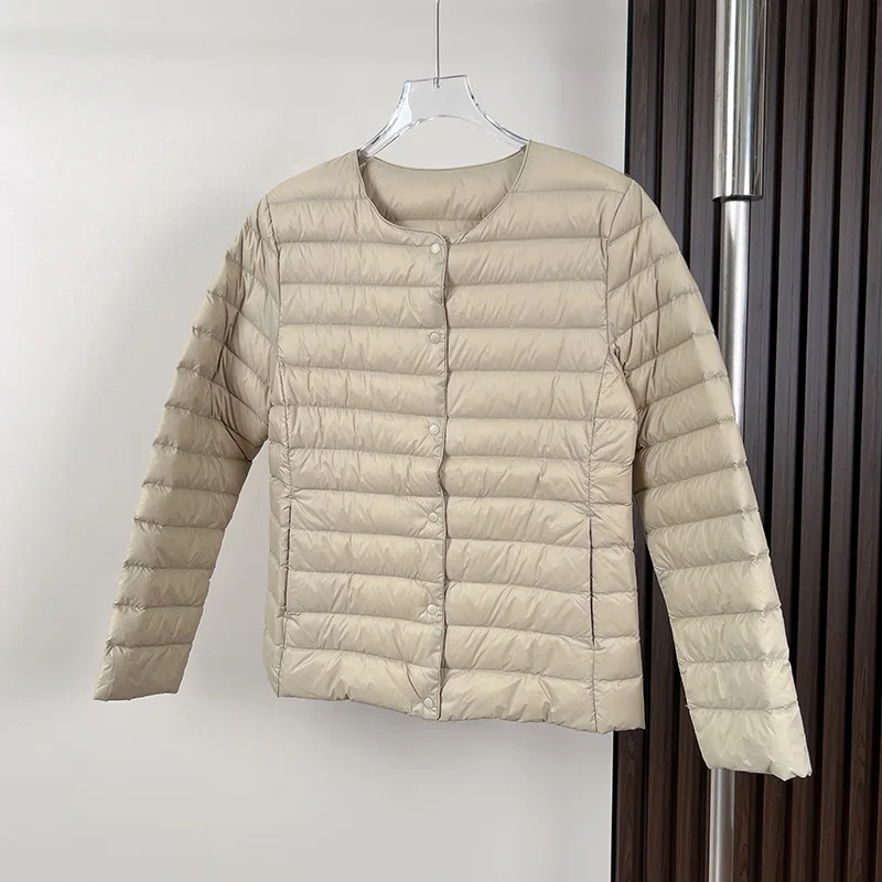 Jaket Komuter Multiwarna Baru Musim Gugur Musim Dingin Wanita Keluaran Baru 2025 Jaket Puffer Wanita Pendek Slim-Fit Hangat Ringan