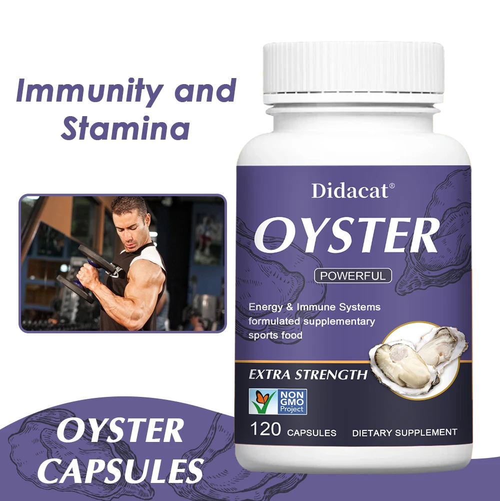 

Natural Oyster Extract Capsules 2000mg, Support Daily Energy, Immune Wellness & Physical Condition, Non-GMO & Gluten Free