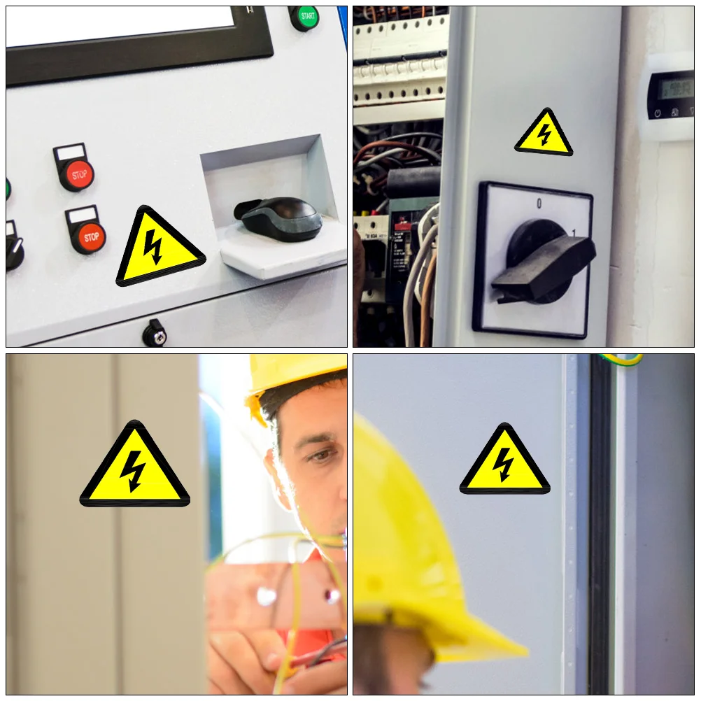 25 Pcs Label Signs Logo Stickers Warning with Electricity 500X500X010CM Electrical Labels Yellow High Voltage Panel