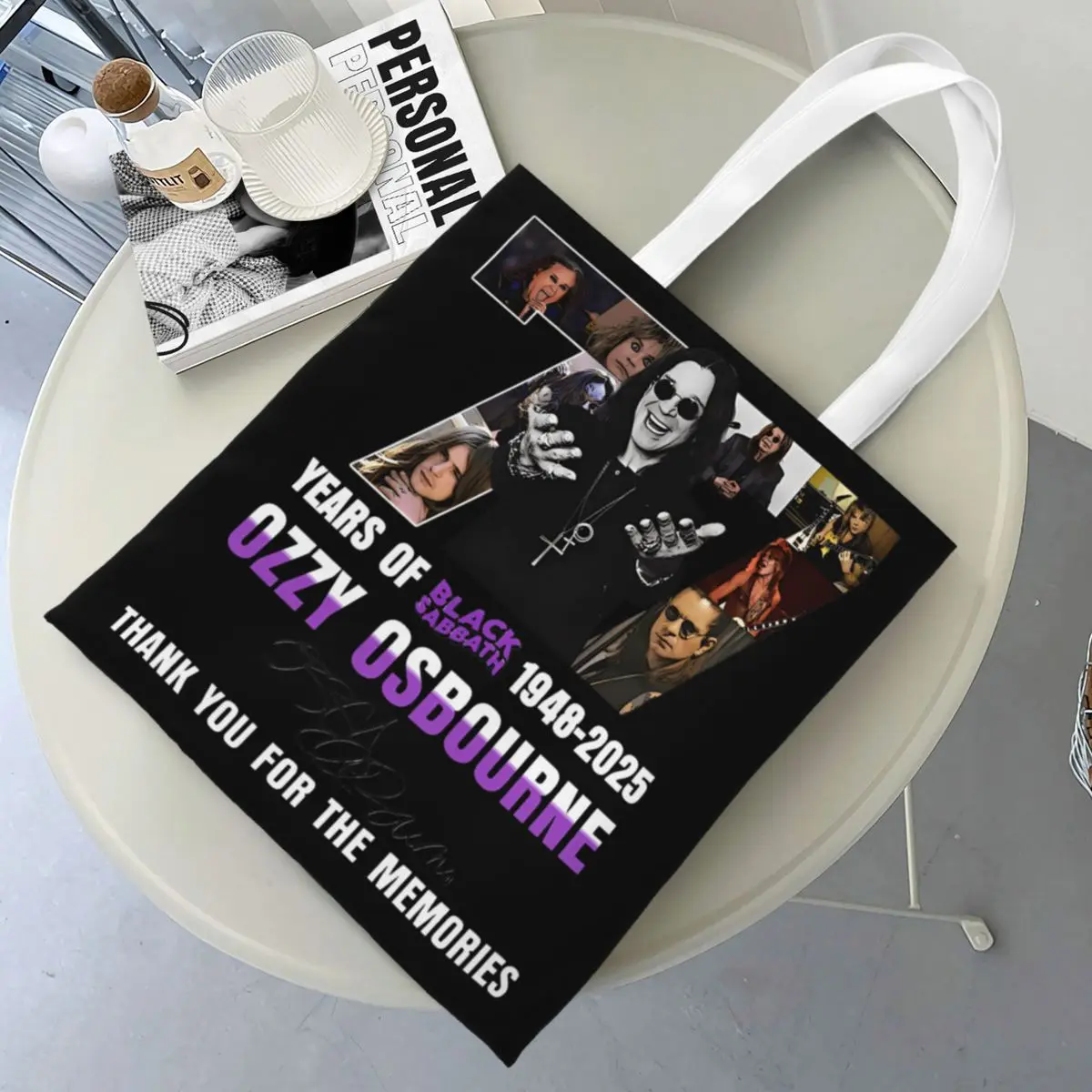 حقيبة تسوق Ozzys Osbornes 77 عامًا، حقائب تسوق نسائية للعمل من البوليستر، حقائب يد مطبوعة لطيفة #1