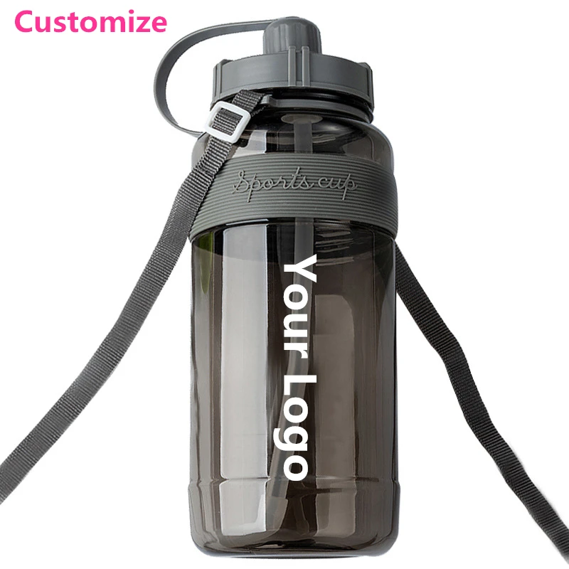 Large Water Bottles 2000ML Portable Outdoor Sports Safety Solid PC Plastic Drinking Cup Birth Gift Men Couple Customized Logo