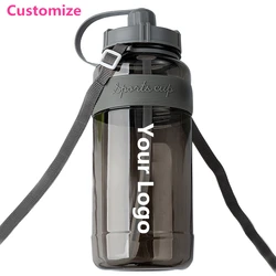 Grandi bottiglie d'acqua 2000ML portatile sport all'aria aperta sicurezza solido PC bicchiere in plastica regalo di nascita coppia uomo Logo personalizzato