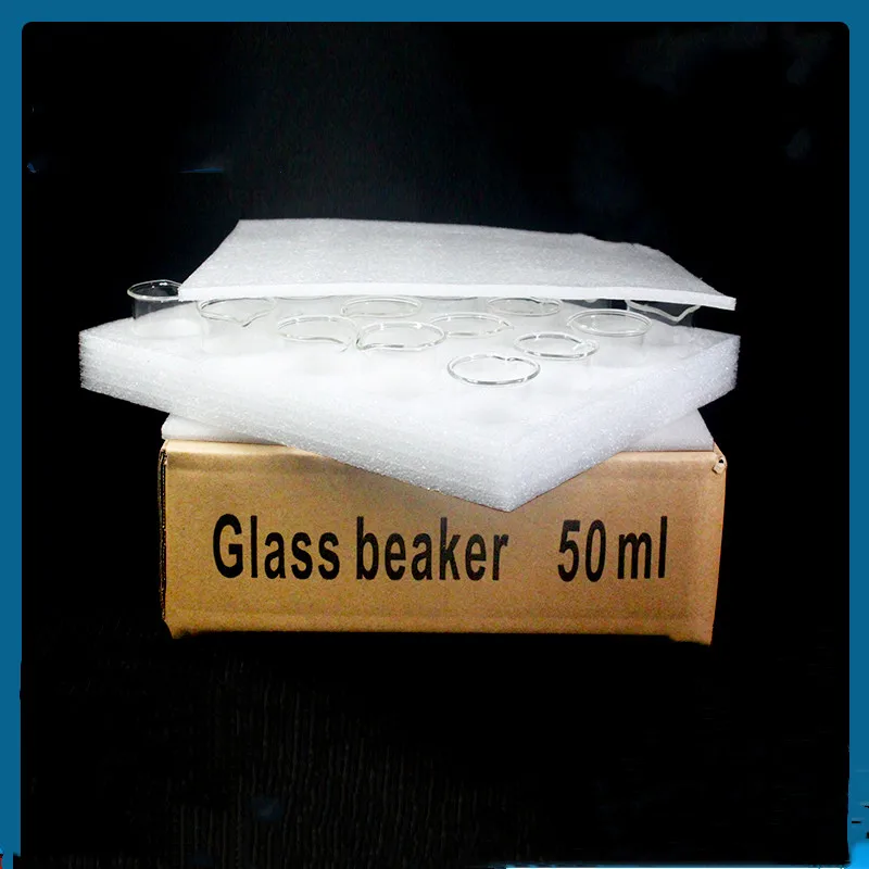 Glass Beaker Box With Scale 50 100 250 500 1000ml Thickened High Borosilicate High Temperature Beaker Test Consumables