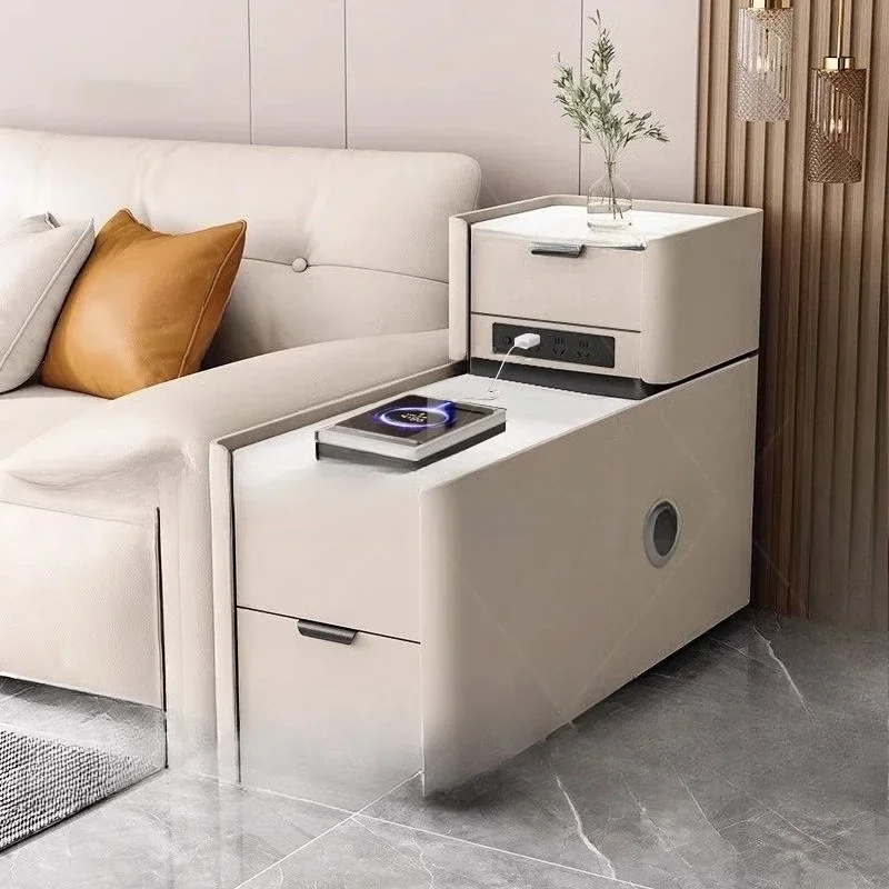 Light luxury high-end solid wood small crevice simple modern side cabinet