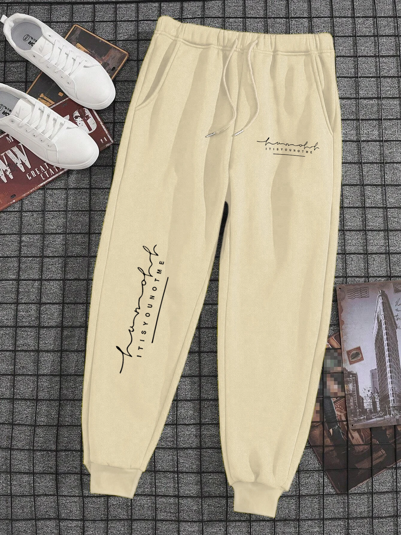 

It Is You Not Me Men Women Sweat Pants Loose Sports Running Sweatpant Warm Outdoor Jogger Drawstring Gym Warm Sweat Pants Couple