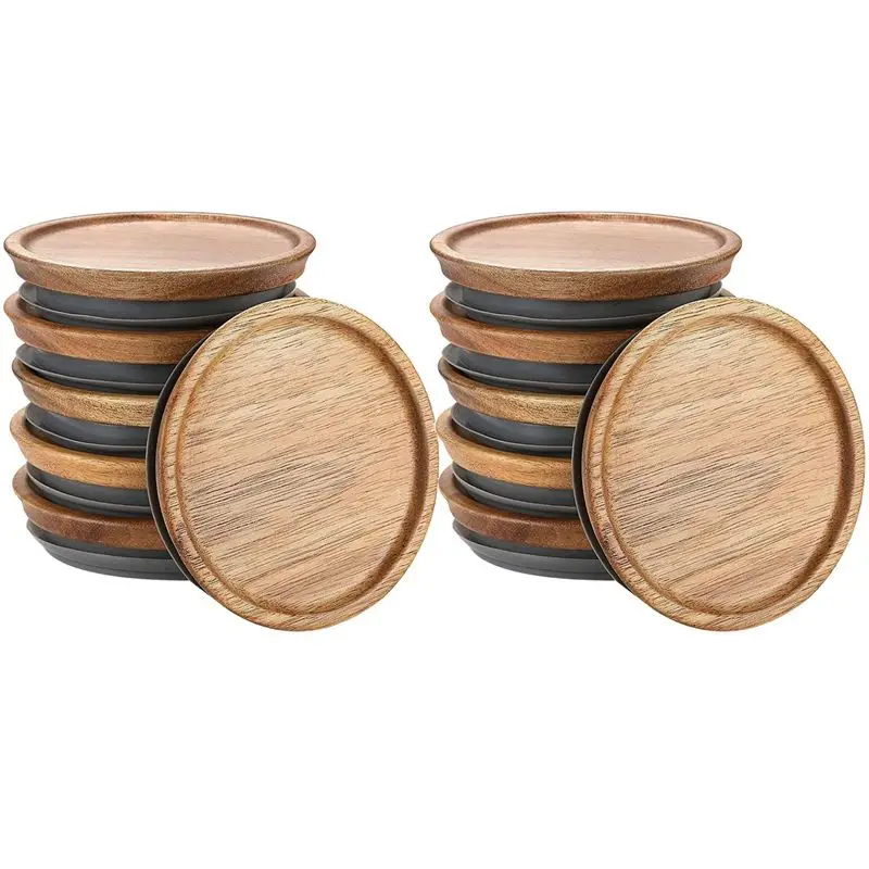 

Набор из 12 герметичных деревянных крышек для хранения, деревянные крышки для банок Ball, Kerr, пищевой материал, герметичные для банок диаметром 89 мм-AT30