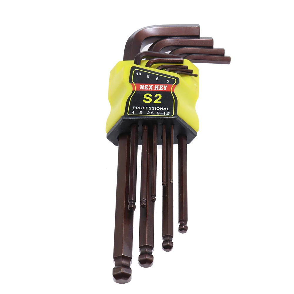 

9pcs Hexagon Allen Key Wrench Tools set Ball head End Multifunction Spanner Screwdriver Tool Kit S2 Material High Hardness