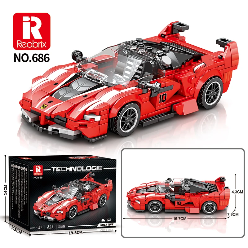 343 قطعة نموذج سيارة رياضية اللبنات المدينة الكلاسيكية سرعة مركبة الطوب اللعب سطح المكتب الحلي الاطفال لتقوم بها بنفسك اللعب هدايا العيد