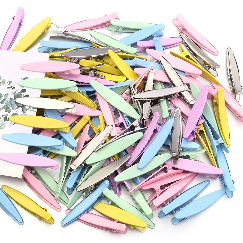 20 stücke Metall Haar Clips Bunte 6 cm Oval Geometrische Haarnadel Haar Seite Clips Entenschnabel Clip Barrettes Für Frauen haar Zubehör – Detail 10