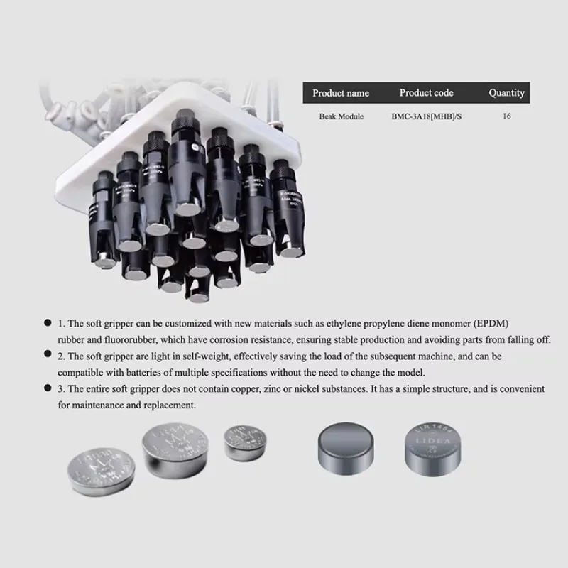 Three-Finger Flexible Pneumatic Gripper With Inner Support Claw Cylinder Nozzle