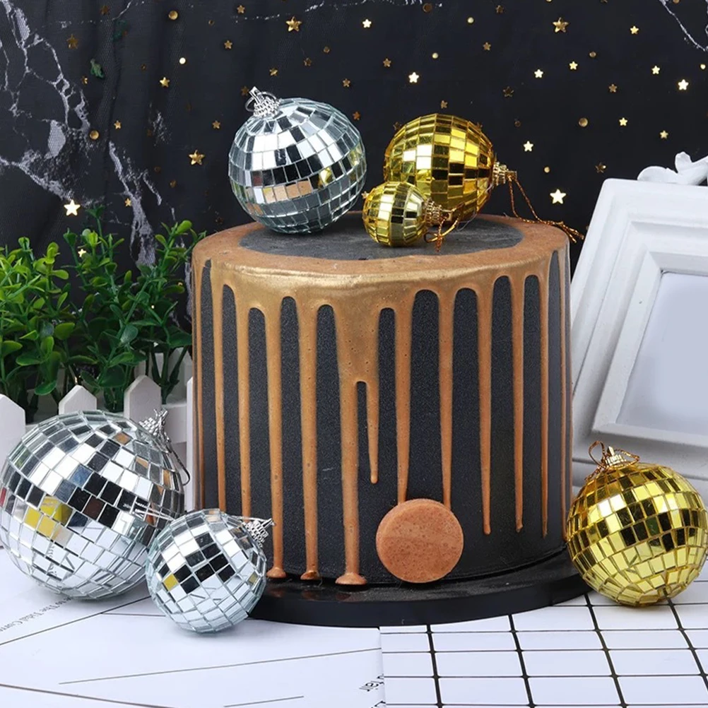 

6Pcs Mirror Disco Balls Shiny Hanging Decorative Sphere for Party Event Christmas Tree Window Wall Display Ornament