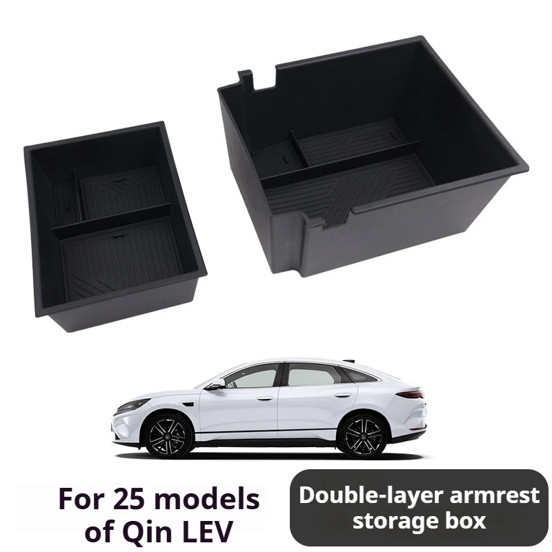 For 2025 BYD Qin L EV central control double-layer armrest box storage box to store car supplies storage organizer