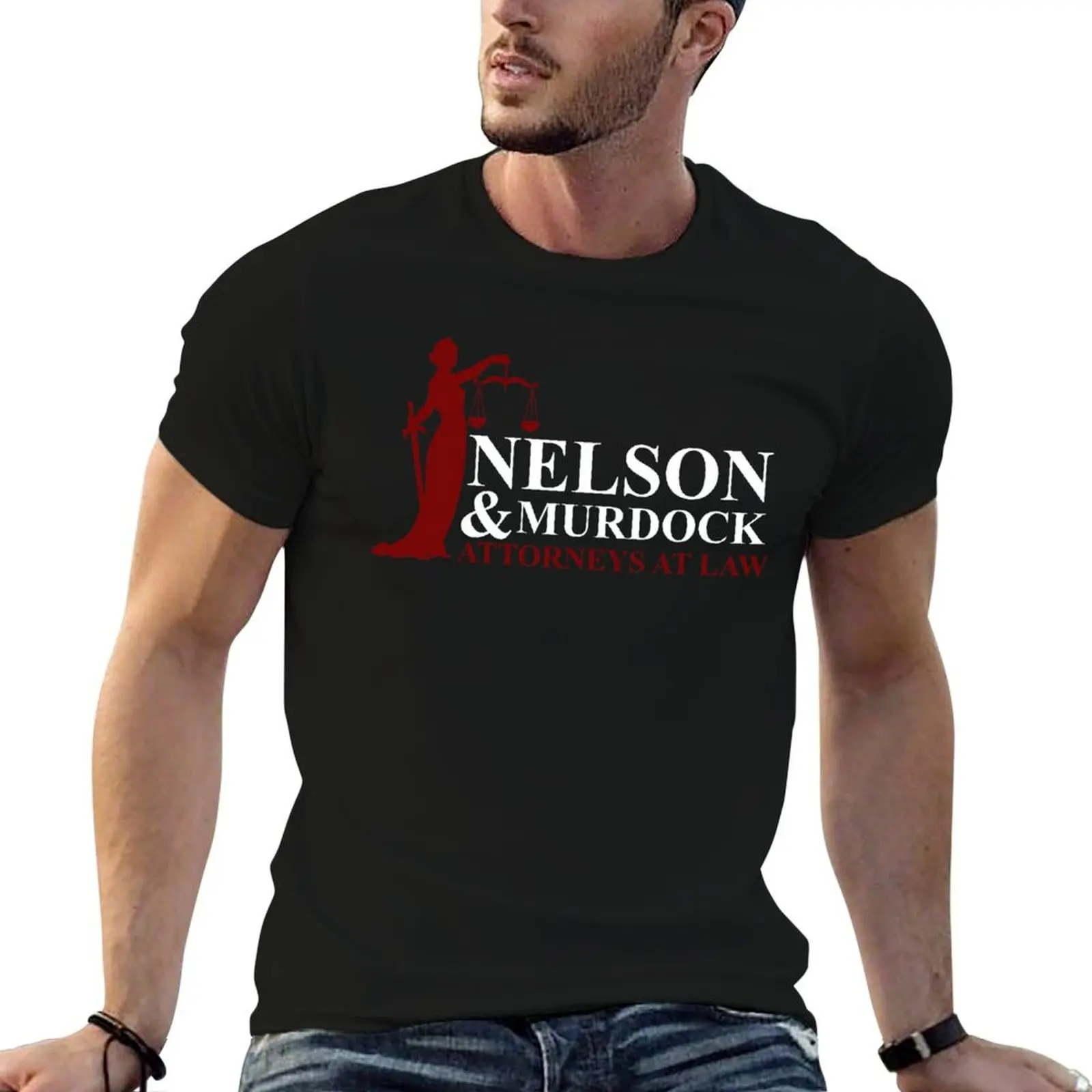 Nelson and Murdock Attorneys at Law T-Shirt blacks anime figures Men's clothing