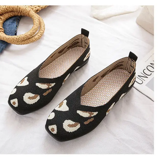

Soft-soled Women Shoes Women Who Weave Breathable Shoes Shallow-mouthed Flat Bean Shoes Versatile Low-top Dance Women's Sneaker